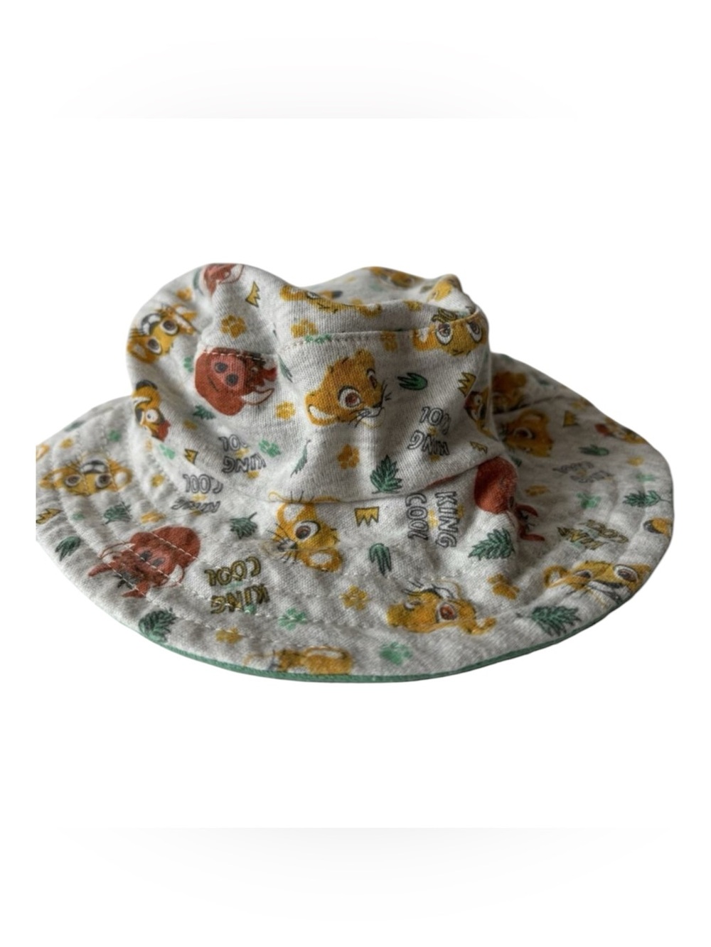 Vtg Disney The Lion King Simba "KING COOL 2002" Reversible Baby Bucket Sun Hat